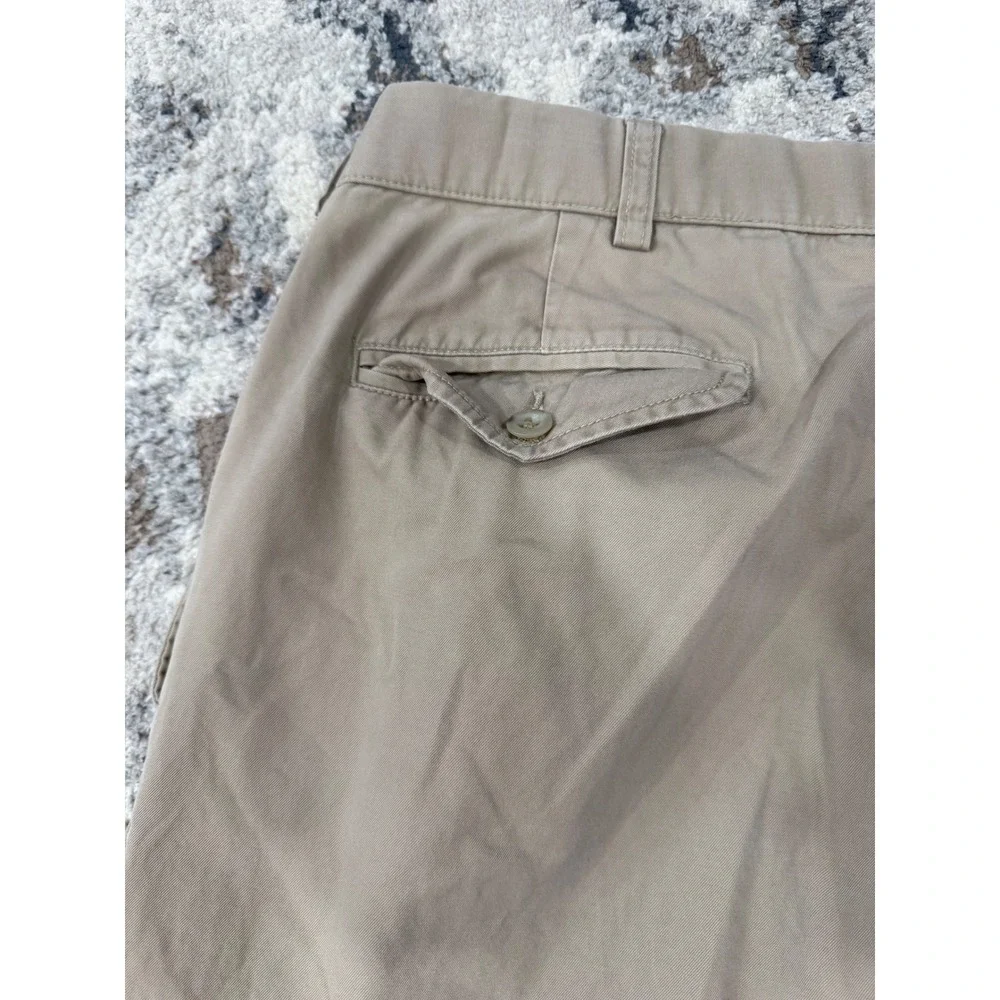 Polo Ralph Lauren Hammond Pant Mens 36x32 Tan Khaki Pleated Cuffed Cotton Chinos